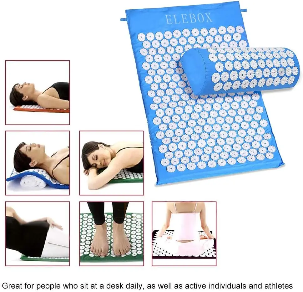 

Acupressure Mat Massage Acupuncture Mat and Pillow Set with Spike Points for Neck, Back and Stress Relief