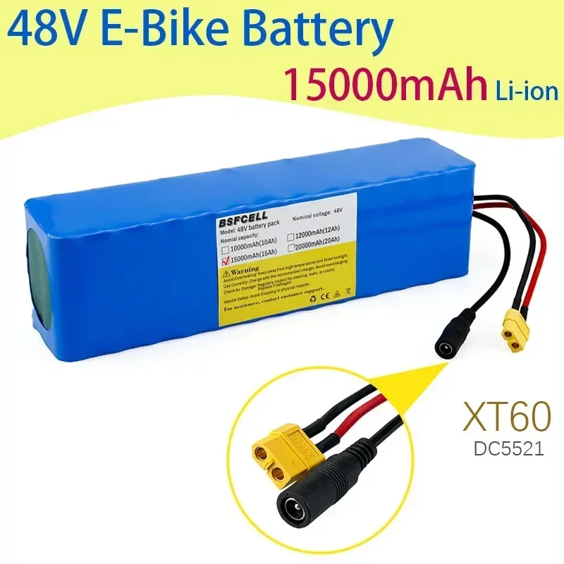 15Ah 48V Battery E-Bike Battery XT60 Connector and BMS Li-ion Battery New Original