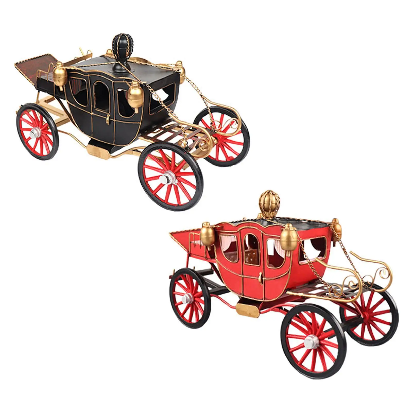 Vintage Carriage Model Collectible Display Souvenirs Gift Craftsmanship Decoration Iron Art Nostalgic Decor Ornament