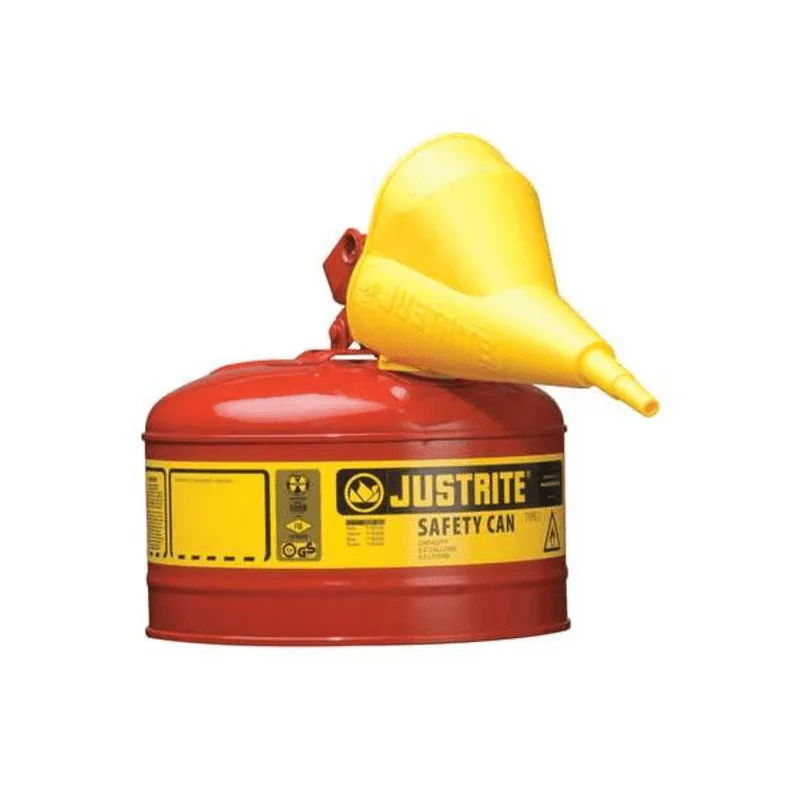 

Safety Can, Steel, 2.5 gal, Red, 11 3/4 in Dia., Flammables