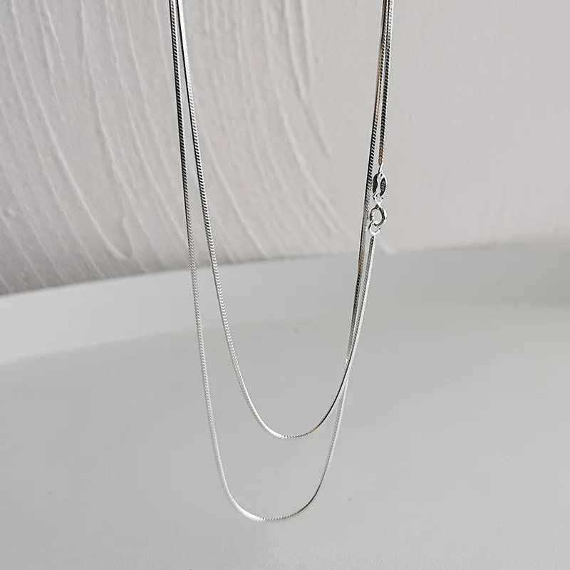 

Pure 925 Sterling Silver 1.5MM 120CM Sanke Chain Necklace Women Jewelry Designer T Show Runway Gown Rare INS Japan Korean