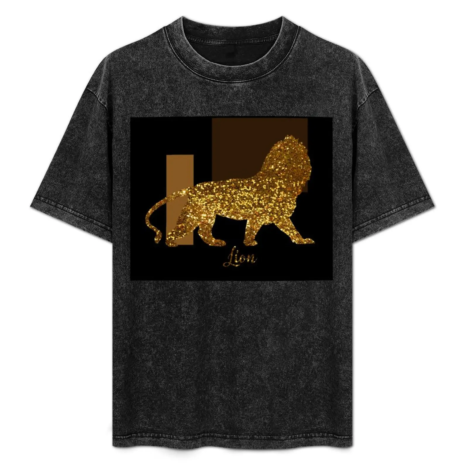 

Golden Lion Modern composition, gold black brown T-Shirt Gym Wear Breathable Short Sleeve Tee