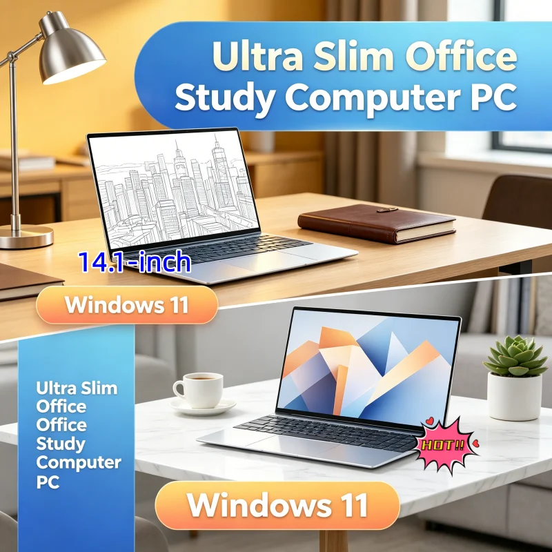 14.1 Inch Slim Portable Notebook PC I9-9900 I9-9880H Win11 DDR4 16GB/32GB RAM 2TB SSD Business Office Laptop