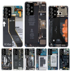 Motherboard Circuit Inside Electronics Silicon Call Phone Case For Samsung Galaxy A54 A52 A53 A14 A12 A13 A24 A22 A23 A34 A32