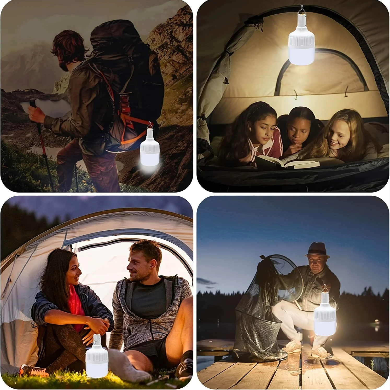 Pop 300W/100W USB Rechargeable LED Emergency Lights Outdoor Portable Lanterns Emergency Lamp Bulb Battery Lantern BBQ Camping Li