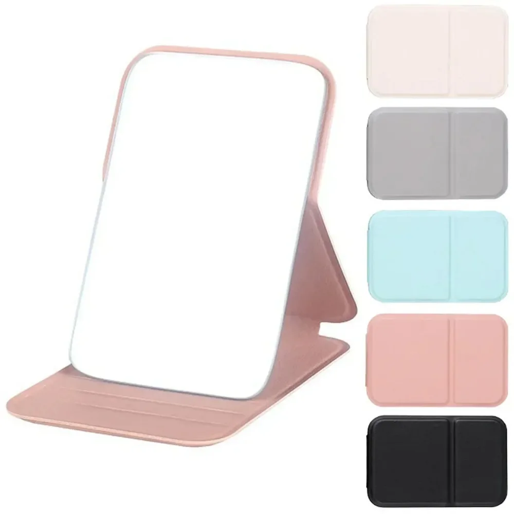 Desktop Makeup Mirror PU Leather Portable Vanity Mirror Foldable Hand Mirror Compact Mirrors Cute Pocket Mirrors for Travel Tool