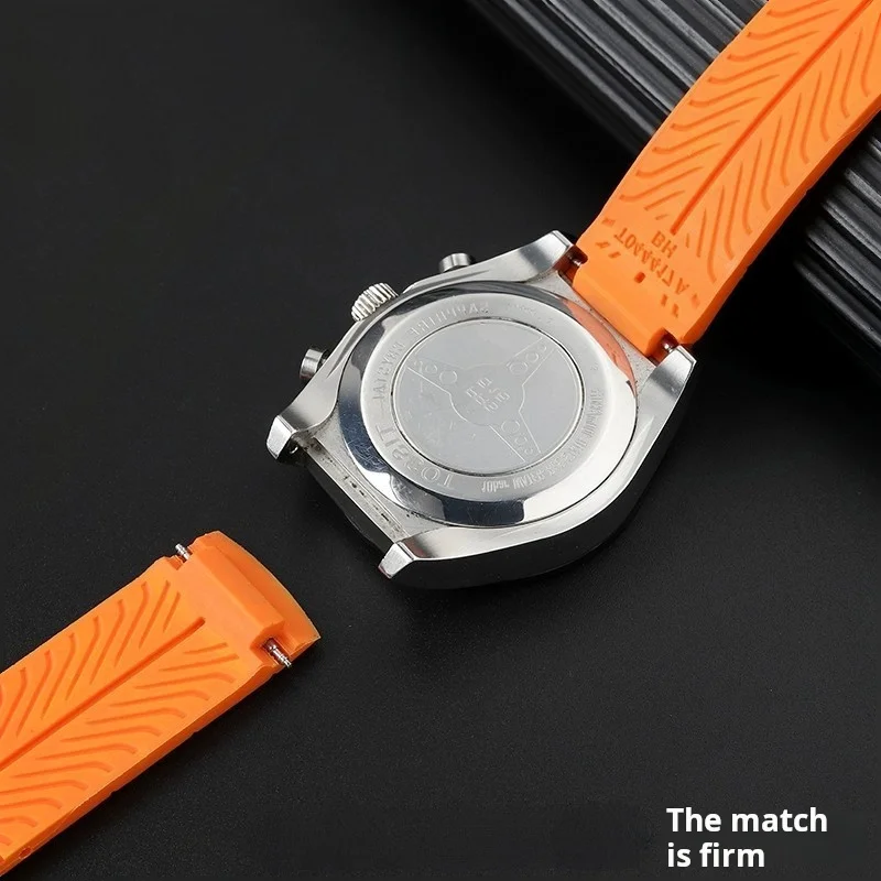 For Tissot 1853 T044 prs516 Silicone watchband T044417a T044430a Blue orange rubber watch strap Metal Folding buckle Accessories