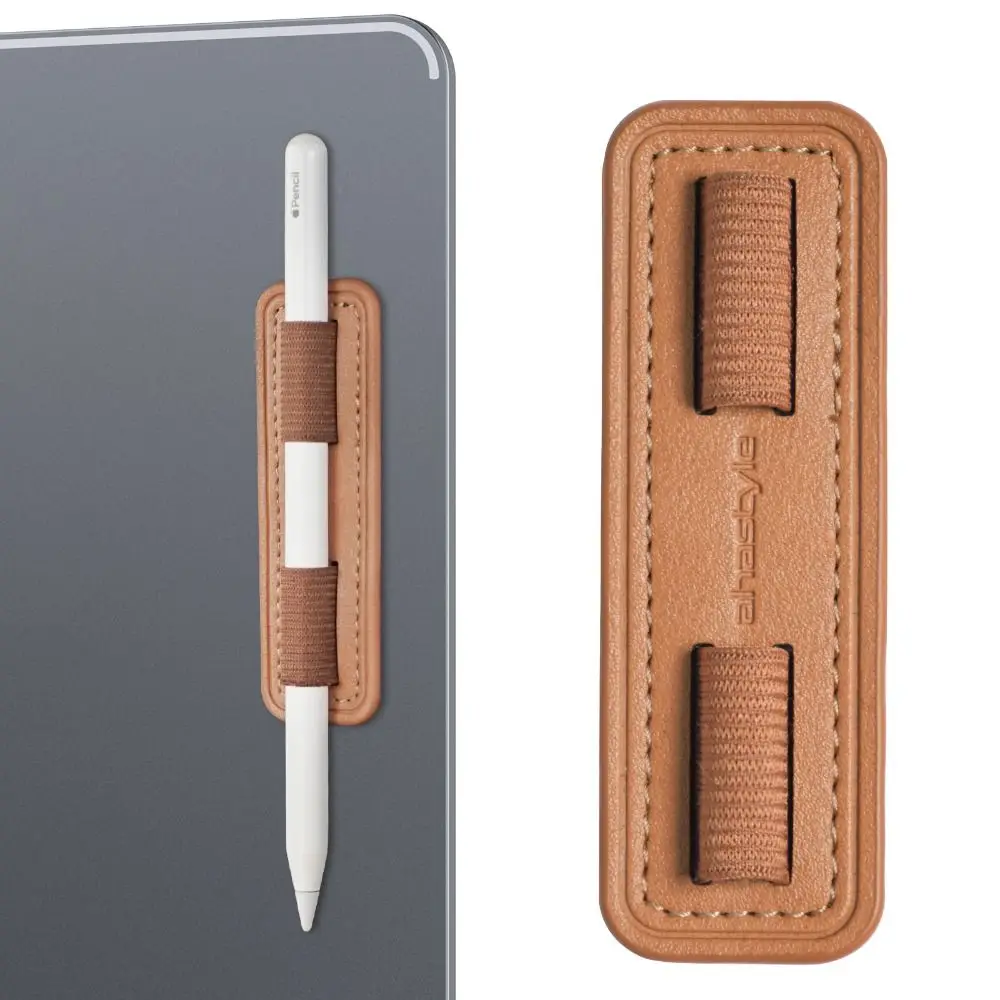 PU Leather Stylus Pen Holder Storage Slot Case Sticker Adhesive Anti-lost Elastic Band for Apple Pencil 1/2 Accessories