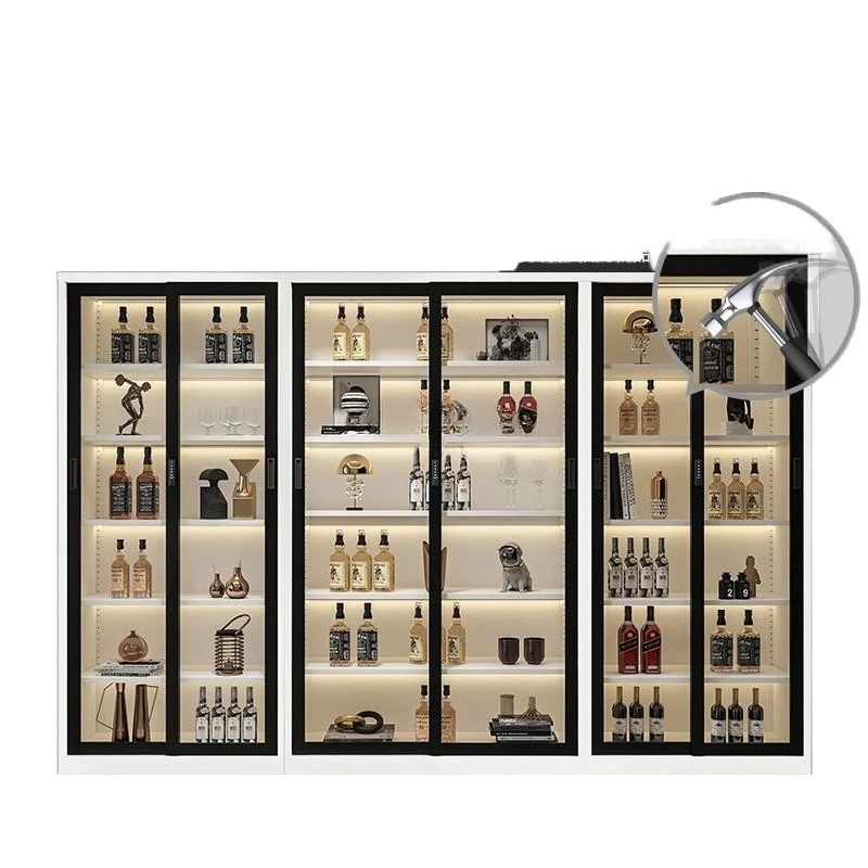 

Steel bookcase household glass sliding door children's figure ornament file toy display cabinet storage cabinet belt