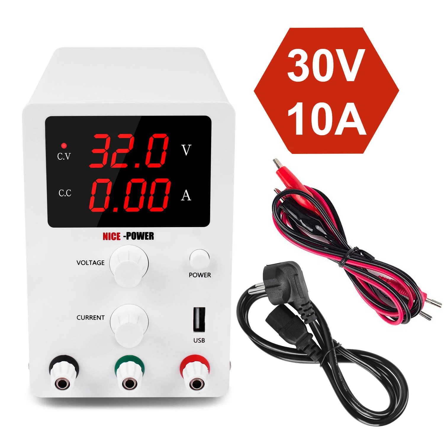 

R-SPS3010 30V 10A USB Interface Variable Digital Adjustable Switching Lab Testing Power DC Regulated Power Supply