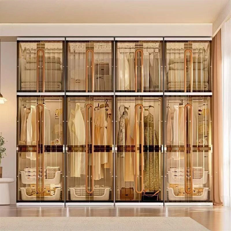 Household large-capacity simple wardrobe plastic bedroom locker appearance cabinet with wheel floor cabinet