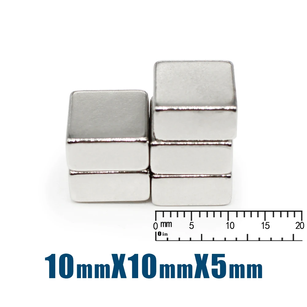 10/20/50/100Pcs 10x10x5mm NdFeB Rare Earth Neodymium Magnet N35 Powerful Strong Magnetic Magnets Block