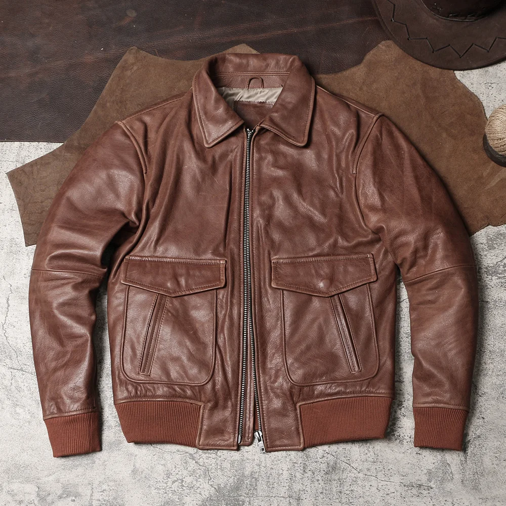 

DSC626 Cidu Super Top Quality Heavy Genuine US Cow Leather Slim Classic Cowhide Stylish A2 Rider Jacket