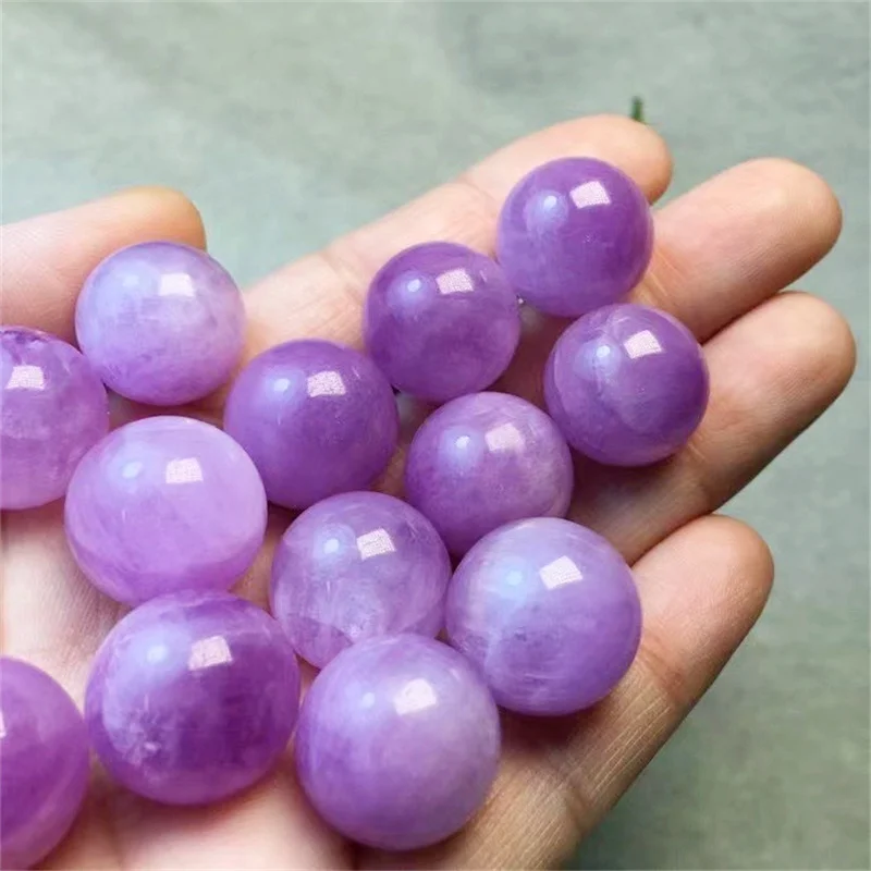 

5PCS Natural Kunzite Sphere Carving Healing Crystal Gemstone Fashion Jewelry Children DIY Gift 1PCS 15MM