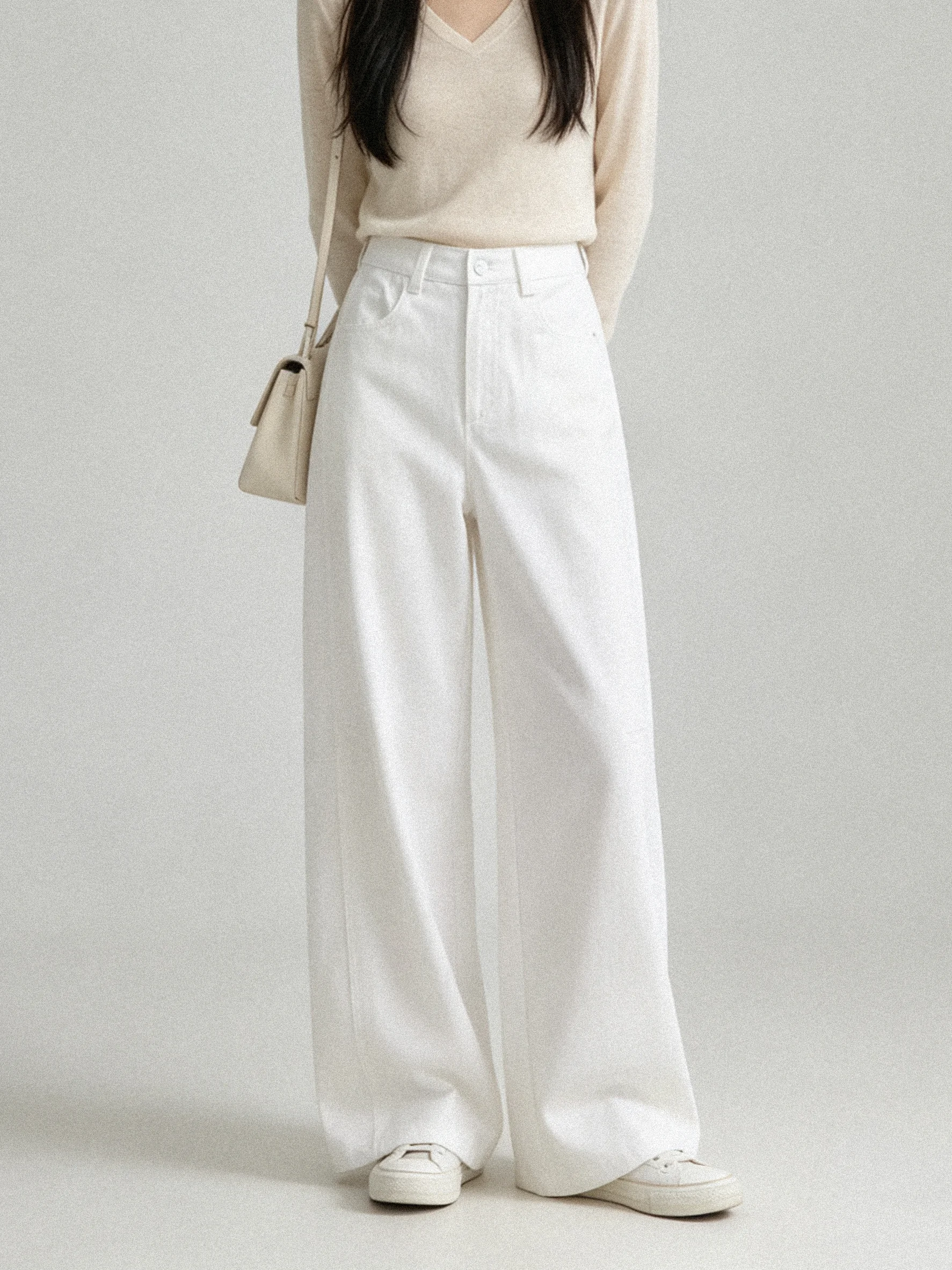 Casual Drapey Breathable Early Autumn Korean Wide Leg Pants Lazy High Waist Slimming Floor-Length Suit Pants Commute Versatile