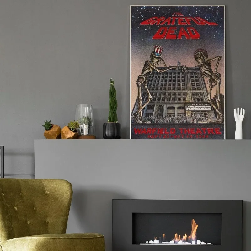 Famous Rock Band G-Grateful D-Dead Poster Vintage Concert Music Album Cover Canvas Painting Wall Art for Club Room Home Decor