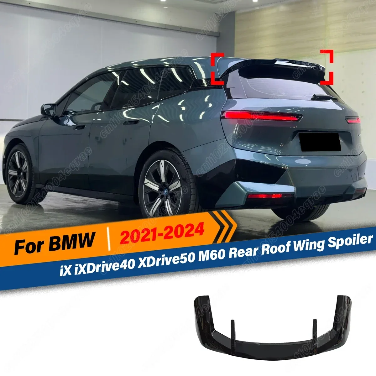 

For BMW IX IXDrive40 XDrive50 M60 2021 2022 2023 2024 Car Rear Roof Wings Spoilers Lip Trunk Fixed Wing Accessories Body Kit