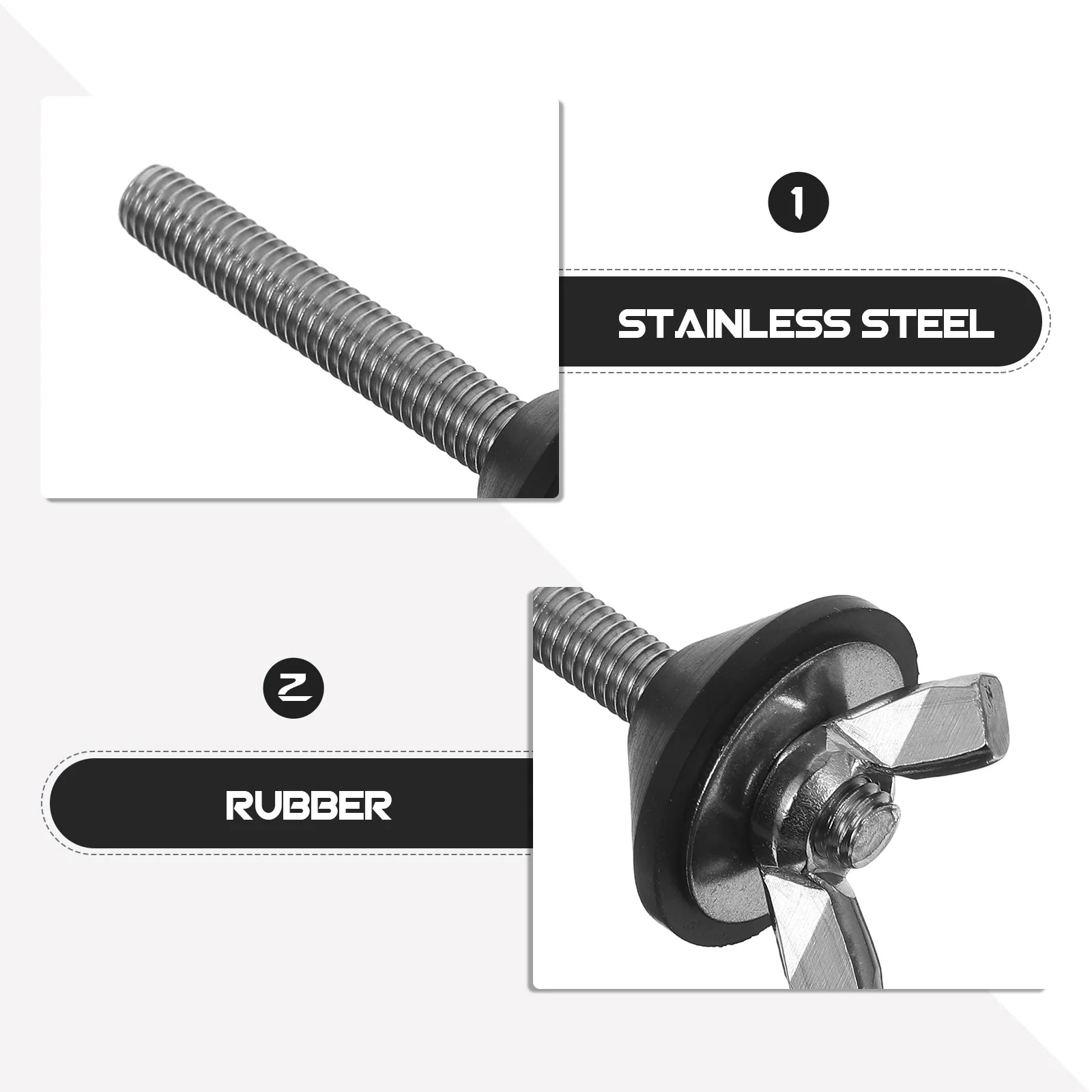 2 قطعة مسامير المرحاض مجموعة مسامير لمجموعة تثبيت مقعد المرحاض القياسية قطع غيار متينة مقاومة درجات الحرارة العالية