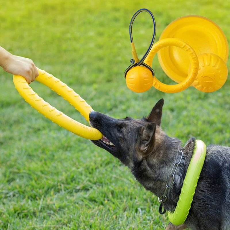 Pet Toys Flying Disk Training Ring Puller Large Dogs Interactive Supplies Dog Toys Aggressive Chewing Puppy Interactive Supply