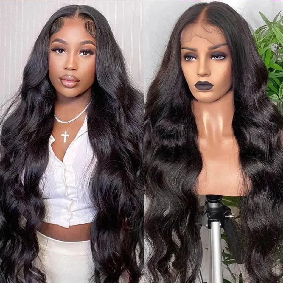 200 Density Brazilian Water Wave 32 34 Inch Transparent 13x4 HD Lace Front Wig For Women Body Wave 13x6 Frontal Human Hair Wigs