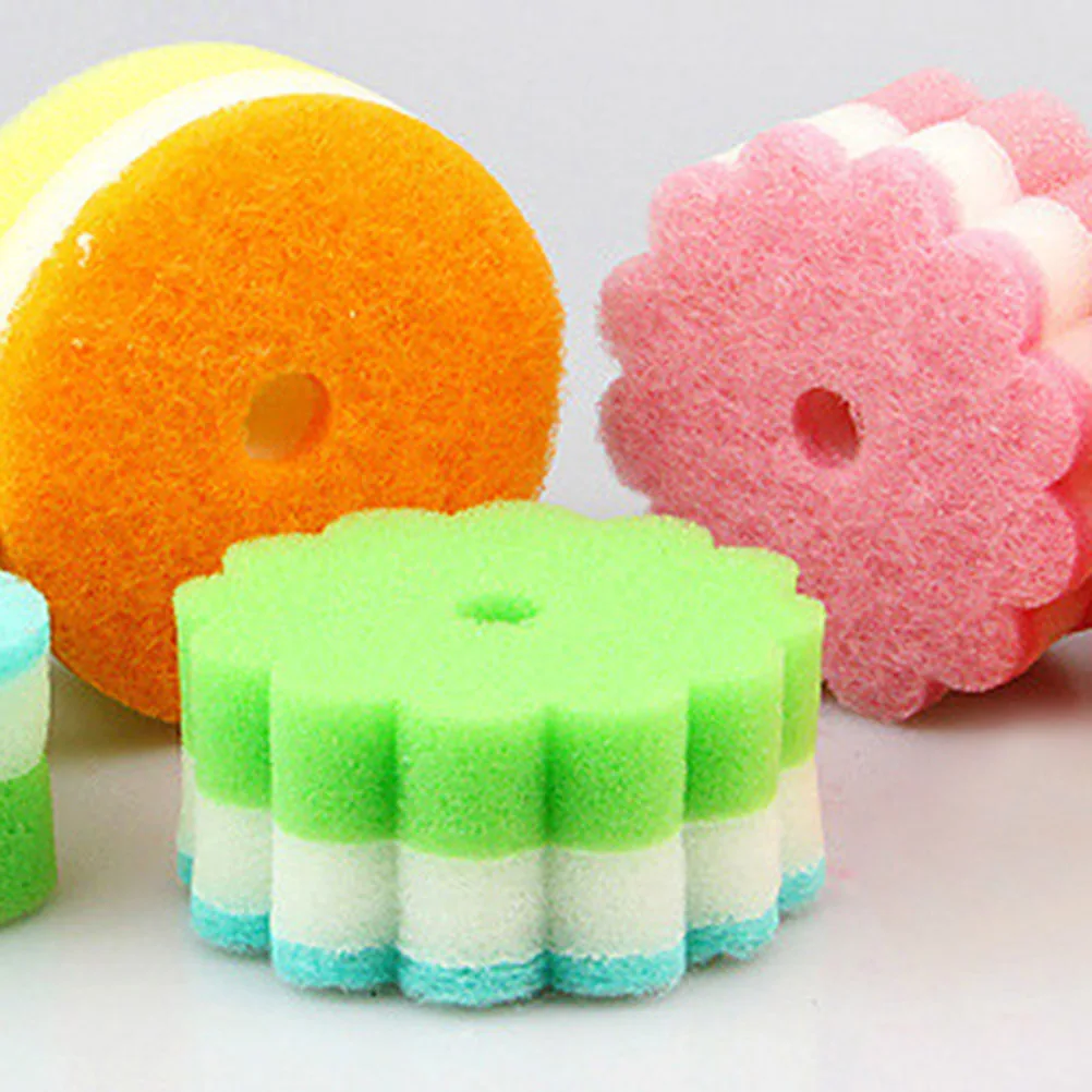

10Pcs Cleaning Sponge Scrubber Tough Dirt Grease Remover Non Scratch Dish Cup Bowl Sponge for Easy Fast Cleaning