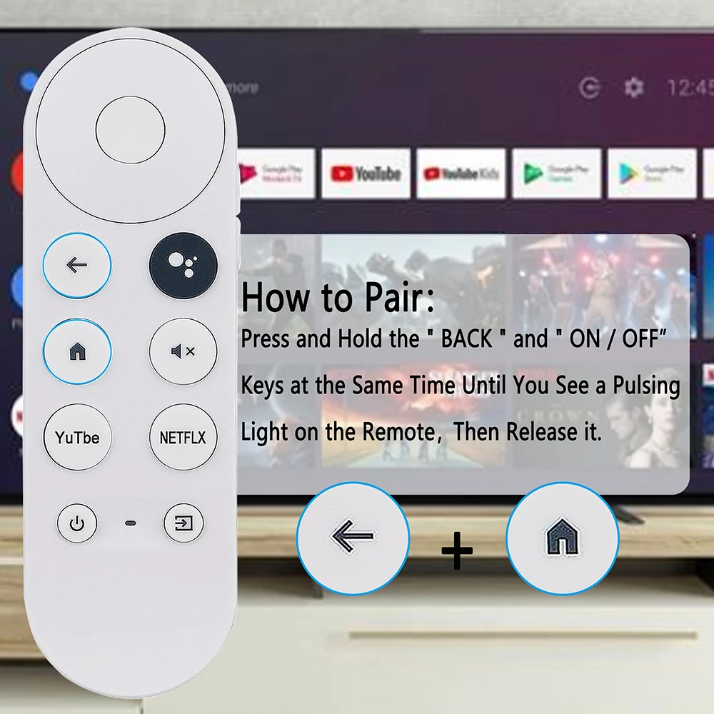 تستخدم ل Chromecast Google TV HD/4K G9N9N التحكم عن بعد DHMI جاك بلوتوث الاقتران صوت التحكم عن بعد اكسسوارات المنزل