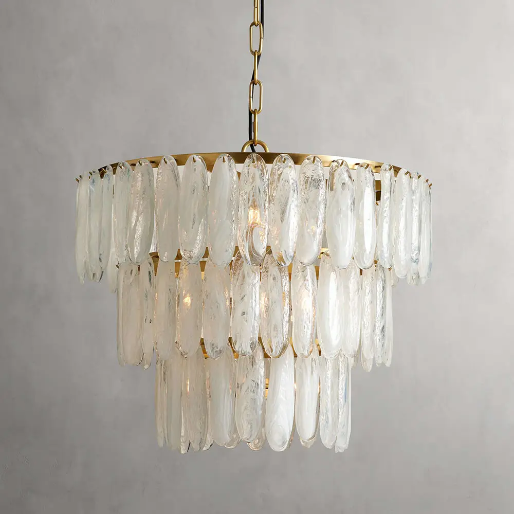 3-Tier Designer Chandelier Simple Nordic Living Room Chandelier Crystal Light Luxury Restaurant Chandelier