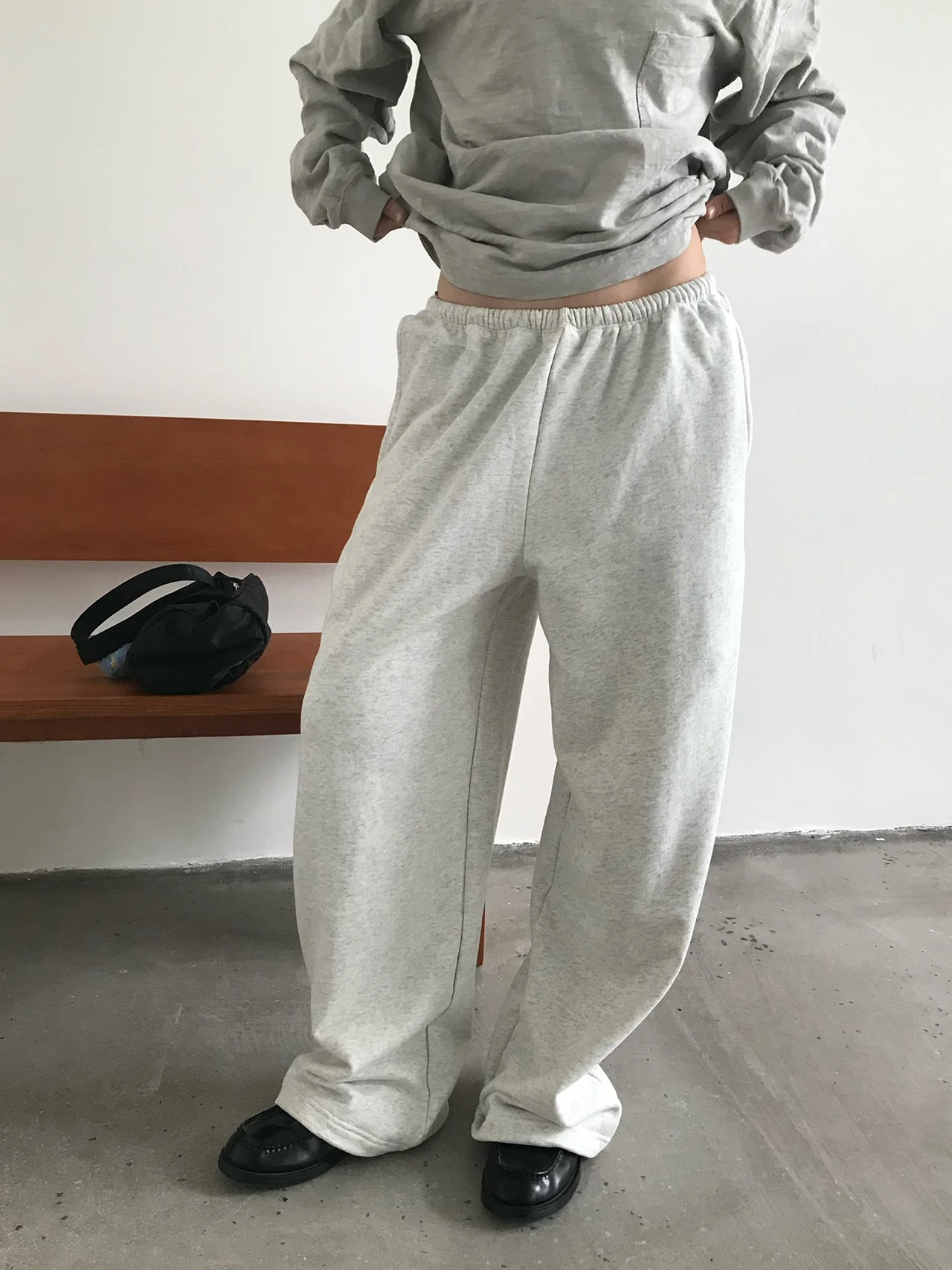 

MMBBT Оригинальные повседневные брюки из чистого хлопка с эластичной резинкой на талии, женские осенне-зимние новые свободные брюки с утепленной флисовой подкладкой