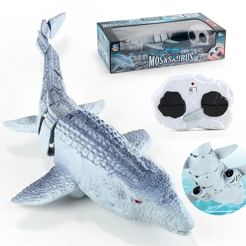 RC Mosasaur Dinosaur Electric Fish Toy, Piscina Subaquática, Simulação Aquática, Presente para Crianças, 2.4GHz