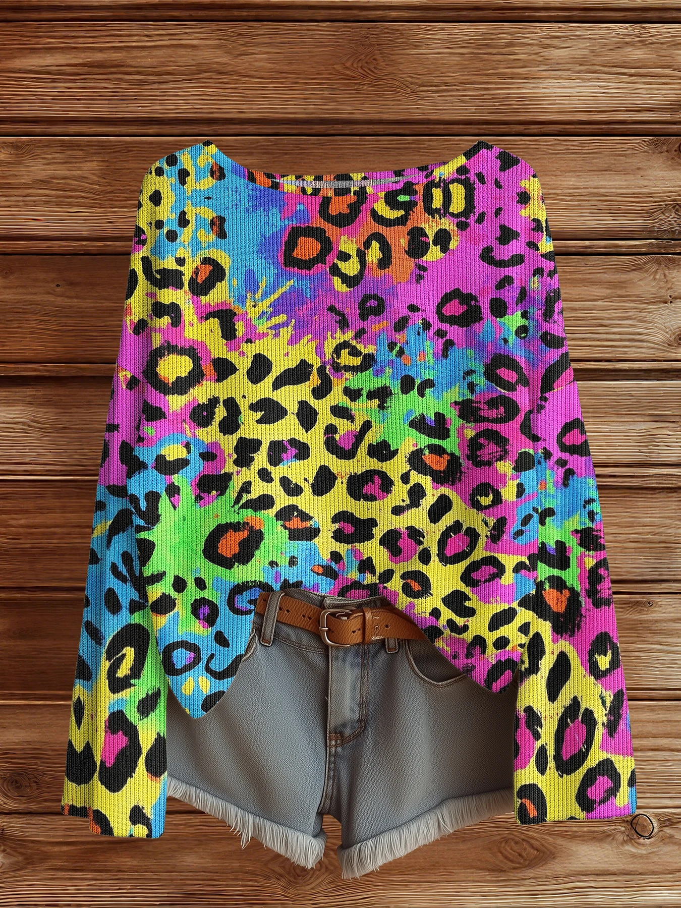 

Autumn Winter leopard Sweater Women Vintage Pullover Sweaters Knit Top Merch Fashion Casual HipHop Chic Jumpers