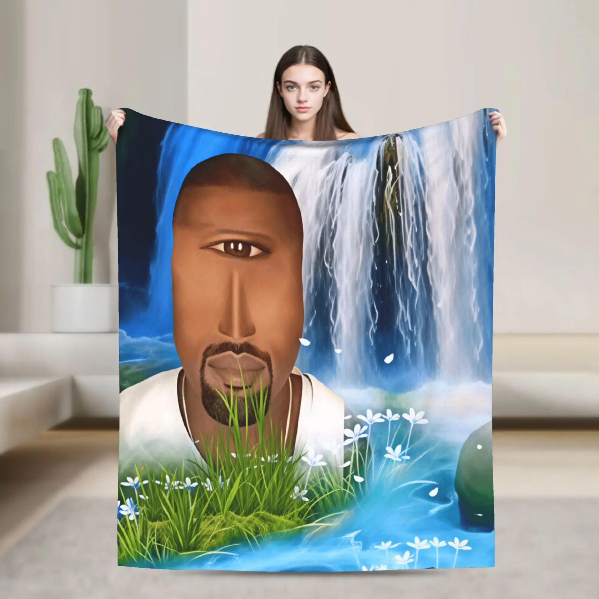 Kanye West Meme Flannel Blanket Winter  Warm Soft Throw Blanket for Boy Girl Couch Chair Fluffy Bedspread Sofa Bed Cover