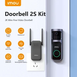 IMOU-timbre de puerta inteligente 2S para el hogar, Kit de timbre con cámara WIFI, detección humana de 3MP, habla bidireccional, batería recargable, inalámbrico