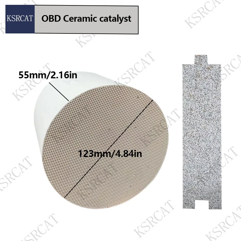 

Универсальный трехходовой круглый каталитический нейтрализатор 123*55 мм 600cpsi автоматический сотовый керамический катализатор с керамическим OBD