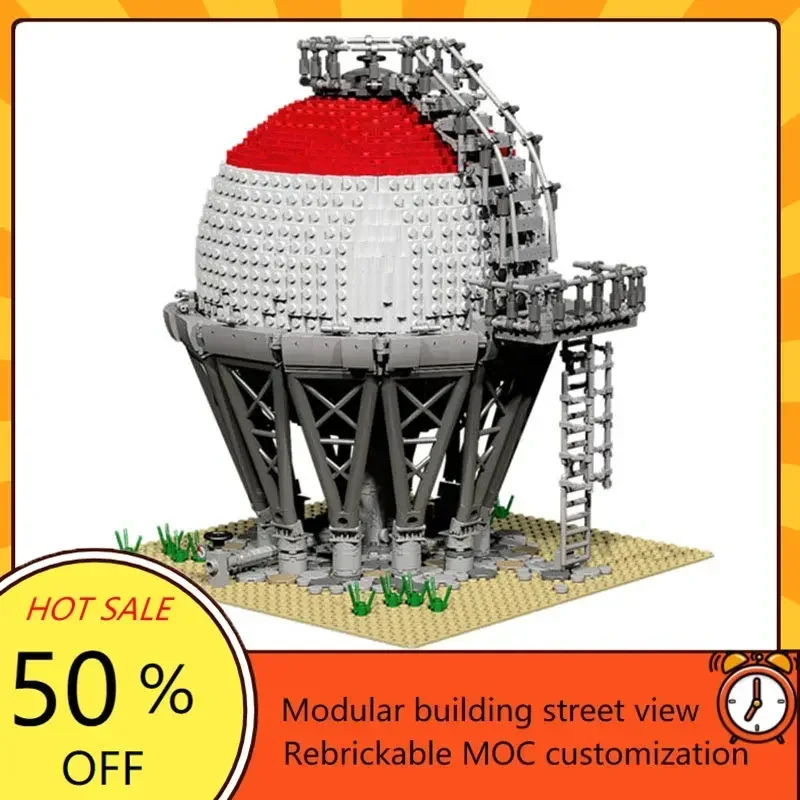 1963PCS 공장 가스 탱크 모듈 형 MOC 크리 에이 티브 스트리트 뷰 모델 사용자 정의 퍼즐 건축 교육 조립 모델 장난감 선물