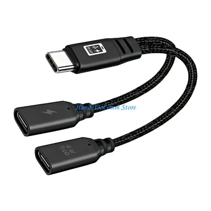 H37F Phone Charging and Sound Cable for Video Calls and Recording, Split Link with Data End, 16 Textured Cable, Metal End Design