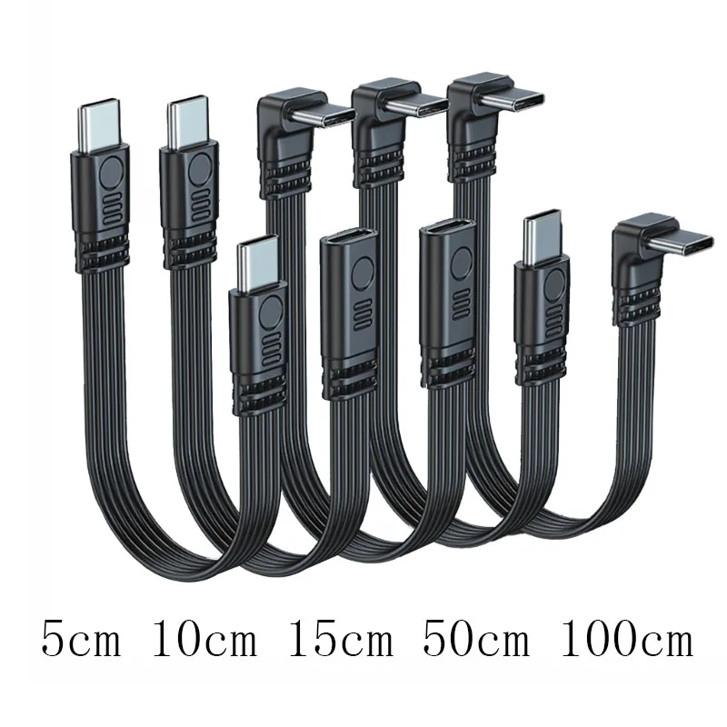 5 Styles 480Mbp 45W USB Type C Power Supple Cable for Smartphone Tablets Game Consoles Accessories 5cm/10cm/15cm/30cm/50cm/100cm