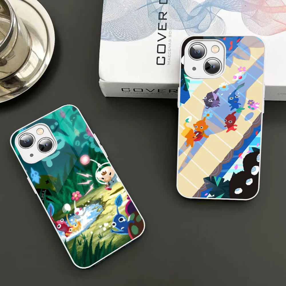 

Classic Animation PIKMIN Phone Case Tempered Glass For Iphone 14 13 12 11 Pro Mini XS MAX 14Plus X XS XR Fundas