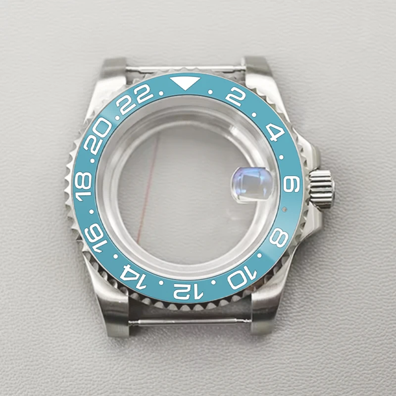 

Mod 40mm NH35 Case Silver SUB Watch Case Sapphire Crystal Glass Fit for NH35 NH36 4R35 7S Movement 28.5mm Dial Cases Refit Parts