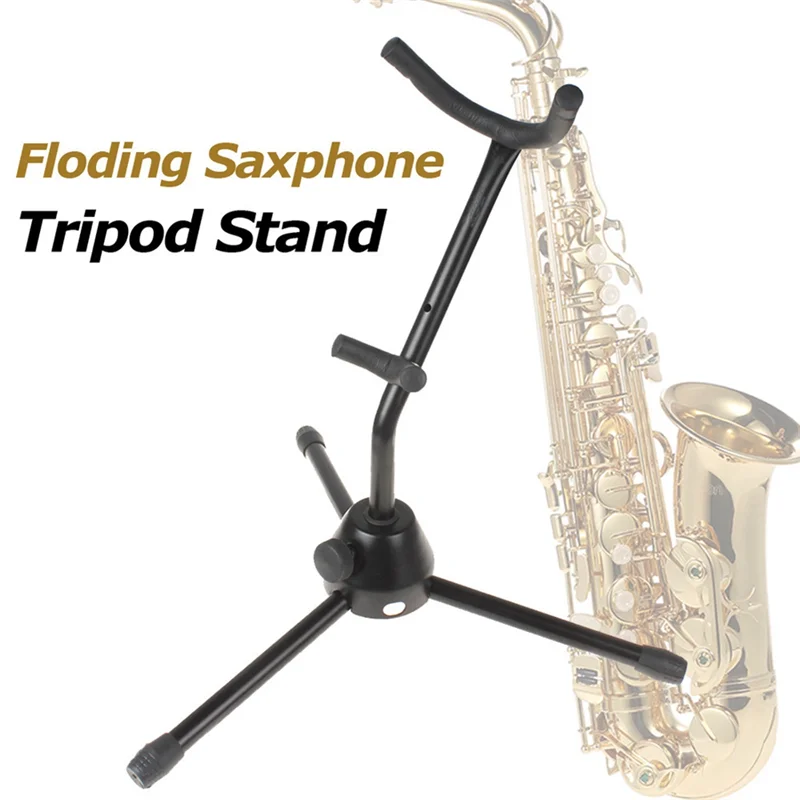 B53CC Practical Folding Saxophone Tripod Floor Stand Holder Alto Sax Rack Accessories