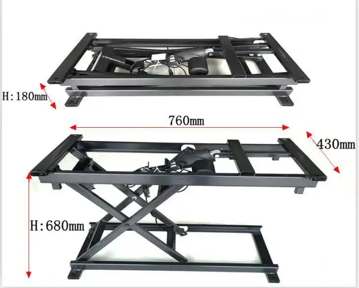 Electric Table Top Lifting Up Mechanism Coffee Table  bracket  for Furniture Hardware with wireless remote