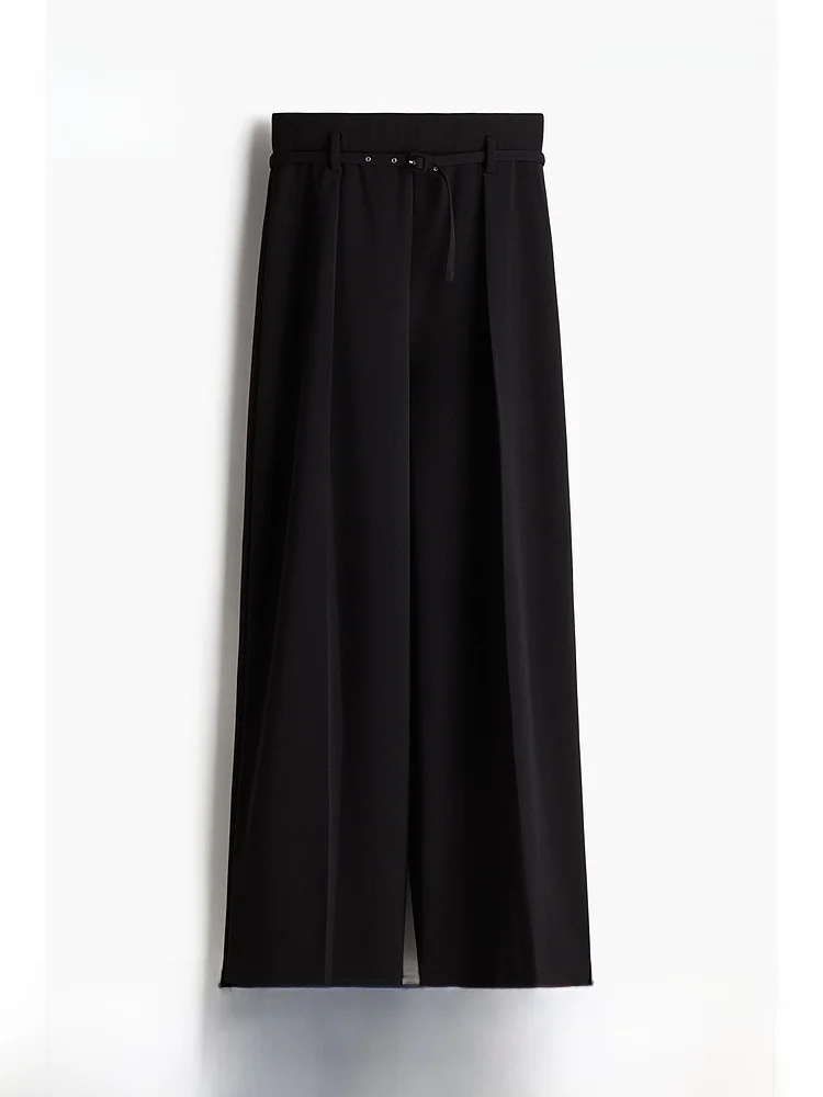 H&M Women's Loose Wide Leg Casual Pants Simple Commute Fashion Summer Trousers Natural Waist Long Pants Other Material 100%