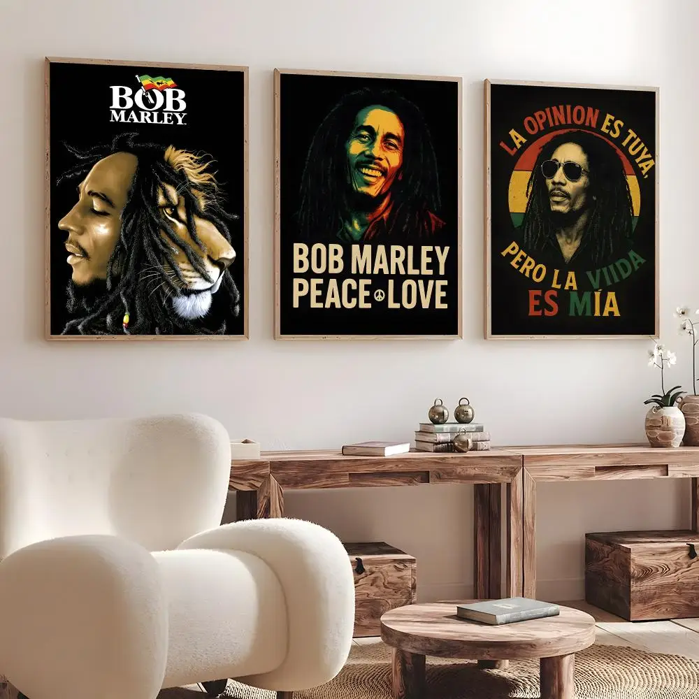 Singer Bob Marley Poster Print Wall Art Pictures Canvas Painting Living Room Bedroom Home Decor