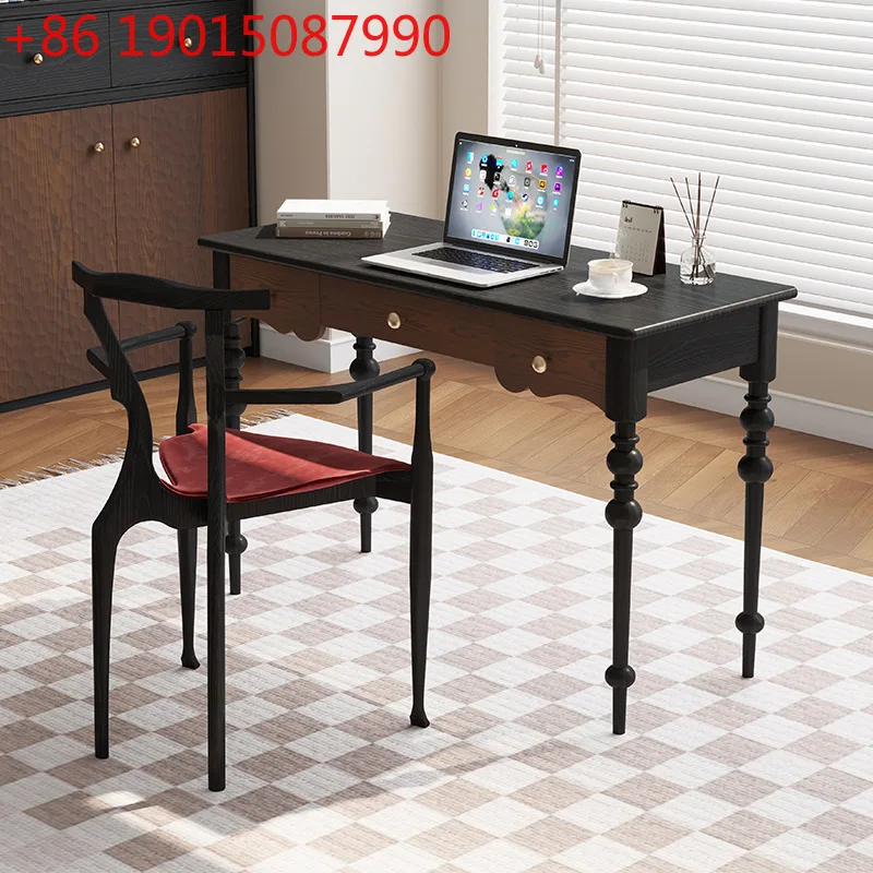 

Французский светлый роскошный кремовый стиль, стол из цельного дерева, маленькая квартира, домашний стол, дизайнерский высокий смысл, американский ретро