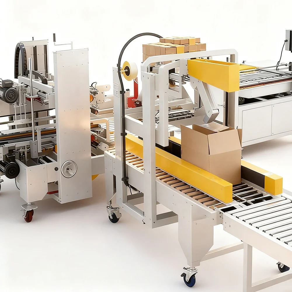 High Speed Carton Sealer Automatic Edge Equipment Tape Edge Large Carton Sealing Machine Four Corner Carton Sealer