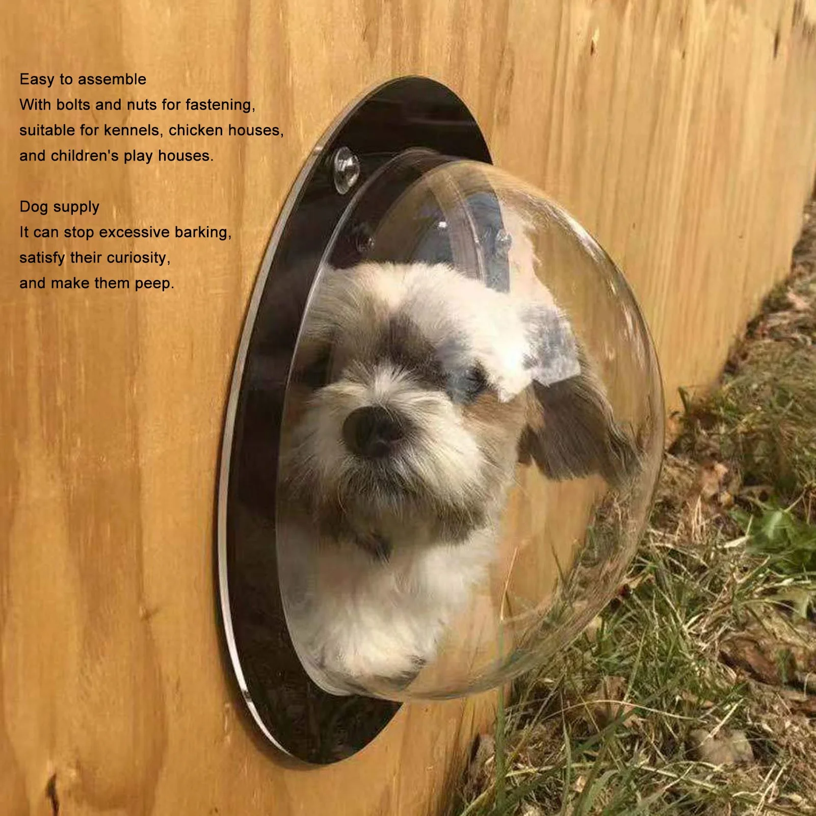 Dog Fence Window Backyard Transparent Semicircle Acrylic Dog Dome Pet Accessories