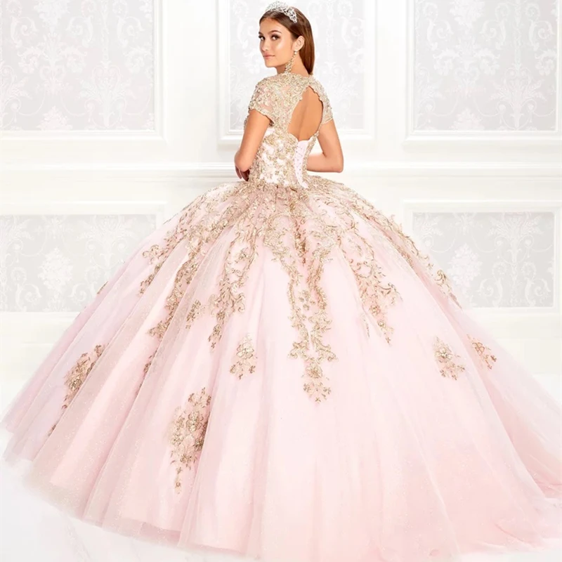 Luxurious Backless Quinceanera Dress Sweet Princess Party Ball Dress Lace Appliqué Pageant Graduation Class Reunion Dress