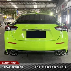 Carbon Fiber Car Trunk Racing Spoiler for Maserati Ghibli Sedan 2013-2023 Trunk Spoiler HighKick Rear Wing Spoiler Body Kits FRP