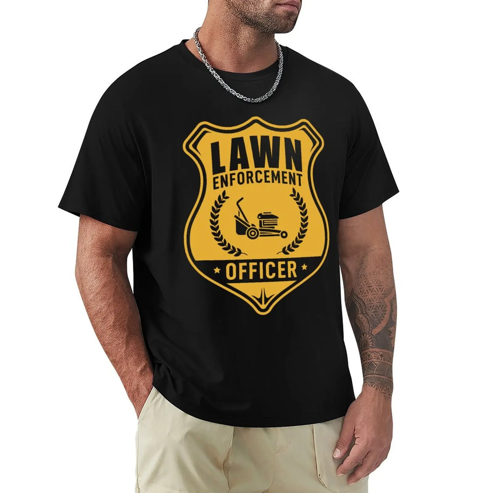 Lawn Enforcement Officer Gardening Lawn Mower Tshirt T-Shirt Work Duty Casual T-Shirt