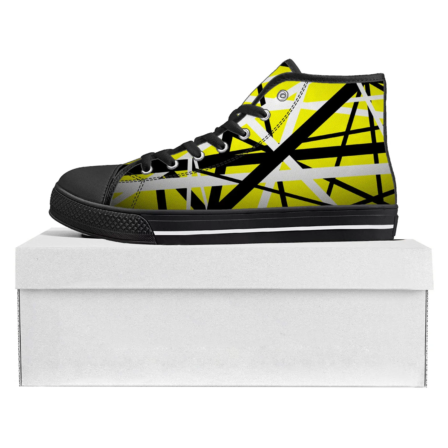 EVH 5150 Stripe Heavy Metal Rock Band High Top High Quality Sneakers Mens Womens Teenager Canvas Sneaker Couple Shoe Custom Shoe