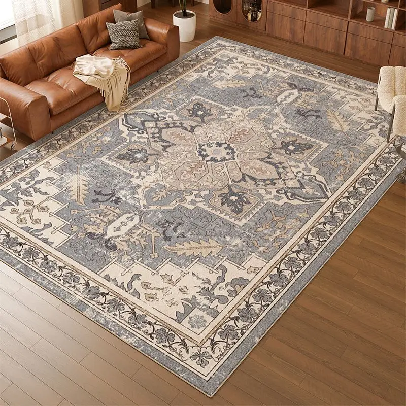 VIKAMA Persian Style Carpet Classic Retro Floral Mandala Living Room Carpet Anti Slip Soft Home Decoration